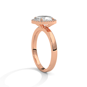 Anillo de Compromiso Minimalista de Oro Real de 14K con Diamante Cultivado en Laboratorio de 1 Quilate, Corte Ovalado, VS1, para Mujer - Product Image 3