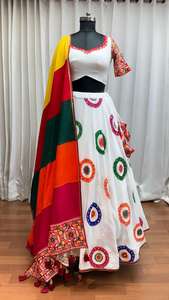 Buena calidad nuevo increíble color viscosa algodón con hilo y espejo trabajo Lehenga Choli fabricante de la India a la tasa más baja - Product Image 6