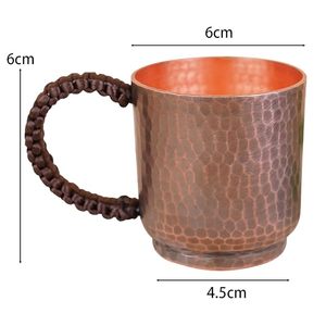 แก้วน้ำทองแดงแท้ทำมือ พรีเมียม เป็นมิตรกับสิ่งแวดล้อม ลายตอกแบบเรียบง่าย ความจุขนาดใหญ่ สำหรับสุขภาพแบบดั้งเดิม ขายส่ง - Product Image 4