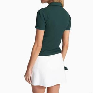 Polo de algodón y poliéster de alta calidad con logotipo personalizado para mujer - Product Image 4