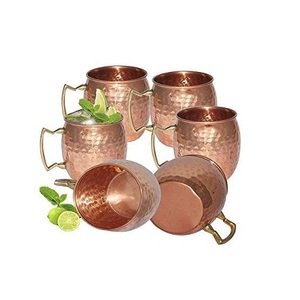 <b>Set</b> Of 6 Customized Size Juice <b>Mugs</b> In Copper Hammered Coffee Serving <b>Mug</b> For Home Hotel Kitchenware Use - Product Image 1