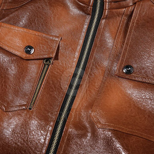 แจ็กเก็ตหนังแขนยาวคอตั้งสำหรับผู้ชายคุณภาพสูงสำหรับฤดูหนาวดีไซน์ของคุณเองในราคาที่ดีที่สุด - Product Image 3