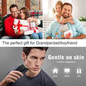 Paquete de 2 cabezales de repuesto negros para afeitadora eléctrica recargable, con doble y triple cuchilla, impermeables, lavables, con alimentación USB - Product Image 2