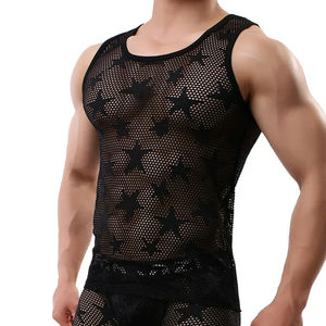 OEM Mens Casual Workout Summer Wear Tank Top Breathable Quick Dry Comfortable Thin Net Line Vest Custom Logo - Product Image 1