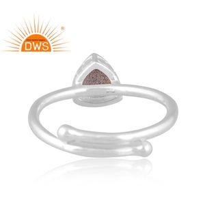 Meilleure vente argent Sterling fin Labradorite naturelle pierre précieuse bague réglable bijoux pour femmes cadeau pour elle - Product Image 4