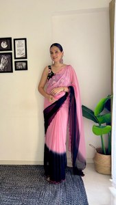 <b>Designer</b> High-quality Georgette Silk Saree Fancy Arco Border Work Modern Designs 5.50 Meter Length for Wedding Party Wear for - Product Image 2