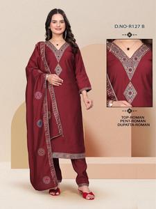 Juego de Kurtis de 3 piezas tradicional indio de diseñador con intrincado trabajo de cuentas bordadas y trabajo hecho a mano para celebraciones festivas - Product Image 5