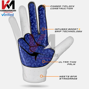 Gants de football américain en silicone premium avec logo personnalisé, design antidérapant à doigts complets - Product Image 4