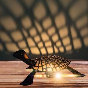 Porte-bougie élégant en métal artisanal en forme de tortue, écologique, centre de table pour Diwali et décoration spirituelle - Product Image 3