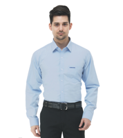 Kemeja Bisnis Pria Samsung Berkualitas Tinggi 100% Katun Warna Biru Kerah Cut-Away Polos Lengan Panjang Kemeja Formal Kantor