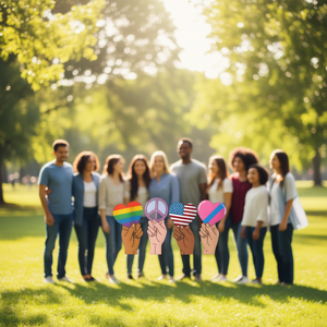 เสื้อยืดข้อความความสามัคคีและความแข็งแกร่งสำหรับผู้ใหญ่ แขนสั้น คอกลม ผ้าฝ้าย สนับสนุนชุมชน ท็อปวี - Product Image 3