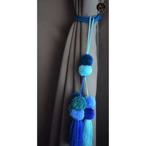 Soft Fabric Pom Pom Curtain Tiebacks for Kids Room and <b>Nursery</b> <b>Decor</b> <b>Decorative</b> Curtain Accessories for Window Home Interior - Product Image 1