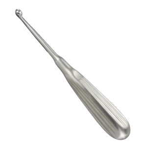 Curette manuelle Bruns Bone 225 mm de long, droite, largeur 3 mm, acier inoxydable chirurgical, certifiée CE, fabricant d'instruments au Pakistan - Product Image 1