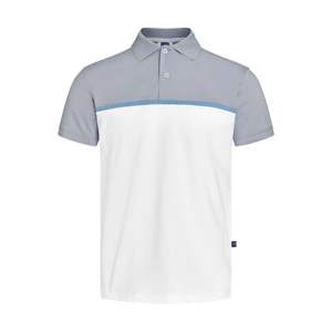 Nouvelle tendance polos pour hommes bouton avant polo à demi-manches avec contraste couleur Patchwork bon T-shirt uniforme extensible - Product Image 6