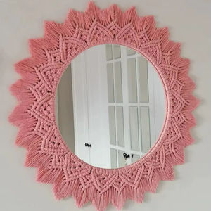 ที่แขวนกระจกงานทำมือ macrame ที่แขวนผ้าฝ้ายสไตล์โบโฮที่จัดผนังตกแต่งบ้านด้วยสำเนียงสำหรับการตกแต่งภายในที่ทันสมัย - Product Image 1