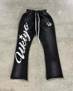 Personalizado 100% algodón francés Terry serigrafía peso pesado cordón cintura ácido lavado sol desteñido pantalones de chándal - Product Image 3