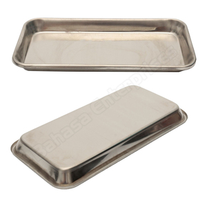 Plateau chirurgical en acier inoxydable 22*12 cm Plateau à fond plat pour instruments médicaux Fournitures chirurgicales sans instruments - Product Image 2