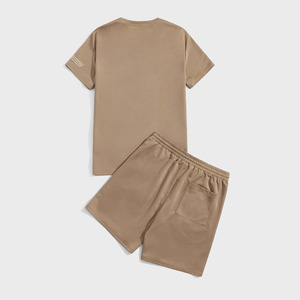 Ensemble personnalisé short et t-shirt surdimensionné en coton de meilleure qualité pour homme Camisetas unies vendues en gros pour l'été - Product Image 2
