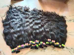 100% Human Hair Extensions Raw Indian Virgin Water Wave Unprocessed Cuticle Aligned Temple Hair Single Donor Double Weft Color - Product Image 5