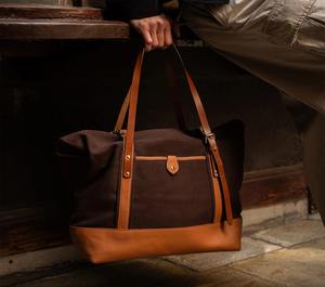 Sac fourre-tout vintage pour femme en cuir véritable et toile, petit sac à bandoulière tendance avec fermeture éclair, sac à main hobo - Product Image 3