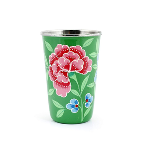 การดื่มแก้วเหล็กที่มีการออกแบบที่หรูหราสำหรับการออกแบบดอกไม้สำหรับแก้วใช้ในบ้านที่ดีที่สุด - Product Image 1