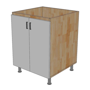 Mueble base moderno para cocina de 60 cm con puertas de cristal abatibles, encimera de acero inoxidable, estructura de contrachapado y melamina MTBD012 - Product Image 2
