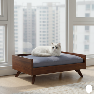 Lit pour animaux de compagnie en bois fabriqué à partir de bois de pin certifié FSC Confort intérieur Usine OEM du Vietnam Idéal pour les commandes en gros de vacances CH12 - Product Image 1