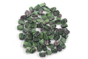 25pcs 12-14MM Naturel Rubis Zoisite Gemstone Vert Cristal Anyolite Lâche pour la Méditation et la Fabrication de Bijoux - Product Image 2
