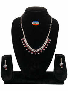 Conjunto de collar y aretes clásicos de diamantes americanos de Montana para aniversario de boda de novia de mujer - Product Image 6