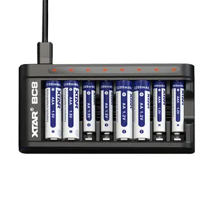 Xtar BC8 Type C порт 1,5 В литий-ионный и 1,2 В Nimh универсальный аккумулятор AAA смарт-зарядное устройство для аккумулятора AAA