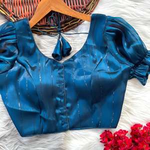 เสื้อเบลาส์ทันสมัยสำหรับฤดูร้อนโดย Zimi slub ผ้า strach ที่มีดีปมด้านหน้าที่สวยงามเปิดลวดลายสไตล์ทางการพร้อมใส่ - Product Image 2