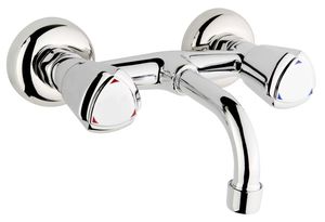 Robinet de lavabo de salle de bain moderne en laiton sans plomb, monocommande, entre-axes 4 pouces, à poser sur comptoir, finition polie anti-rayures, eau chaude/froide régulée - Product Image 2