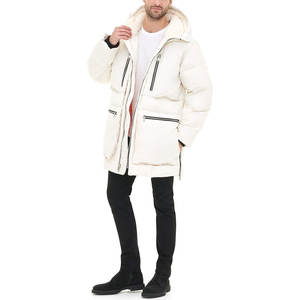 High Quality Men's Quilted Puffer Jacket Long Warm <b>Winter</b> <b>Coat</b> <b>Hood</b> Horn Button Closure Canvas Fabric Front Logo Placement - Product Image 6