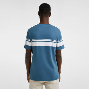 Camiseta de punto de algodón 100% de alta calidad con cuello redondo para hombre, estilo moderno, venta al por mayor, fresca para verano, OEM, hombro caído - Product Image 2