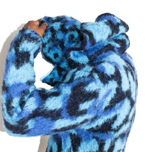 Wholesale Customized Men's Full Face Zipper Jacquard Knit Mohair Hoodie Brushed <b>Winter</b> Sweater - Product Image 3