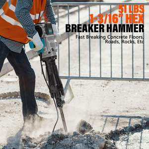 Martillo Demoledor Eléctrico de Alta Resistencia de 2100W y 50 Libras, 17 Amperios, con Cable, Hexágono de 1-3/16 Pulgadas, para Demoler Pavimento de Concreto - Product Image 5