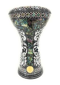 Gawharet El Fan 17,5 pouces Tambour Darbuka Doumbek Tabla de luxe en nacre bleue, instrument de percussion - Product Image 2