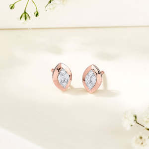 <b>Rose</b> <b>Gold</b> Pearl <b>Stud</b> <b>Earrings</b> for Women-Classic Religious Party Jewelry - Product Image 1