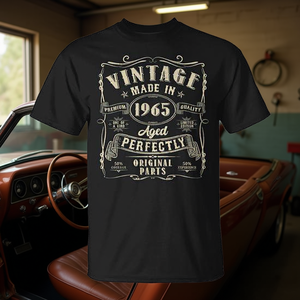 T-shirt vintage del 1965 realizzata con parti originali perfettamente invecchiate, per uomo, 60° compleanno - Product Image 3