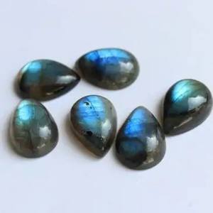 8mm 10mm naturel Labradorite poire dos plat Cabochons pierres précieuses en vrac AAA qualité en vrac en gros pour la fabrication de bijoux anneau pendentif - Product Image 1
