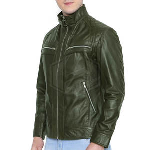 Chaqueta de cuero de piel de vaca cálida de invierno transpirable High Street para hombres Logotipo frontal ecológico y a prueba de viento Precio razonable - Product Image 4