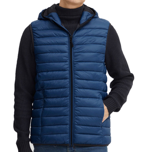 Gilet d'hiver chaud pour hommes Veste d'extérieur légère sans manches Doublure polaire Gilets matelassés avec capuche amovible - Product Image 1