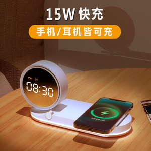 Station de charge sans fil multifonctionnelle 3-en-1, chargeur de bureau rapide pour téléphones Qi Apple et Android - Product Image 6