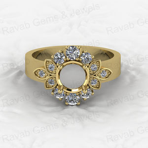 Bague semi-montée en argent sterling 925 massif de haute qualité, sertie de pierres en forme d'étoile, pour pierres précieuses, résine, cendres, bijoux personnalisés - Product Image 1