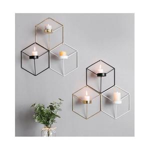 Highest Quality Iron <b>Wall</b> Decor <b>Candle</b> <b>Holder</b> Set Of 2 Black And White Color <b>Wall</b> <b>Candle</b> <b>Holders</b> For Hot Sale - Product Image 1