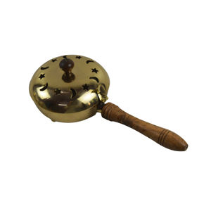 Metal Brass <b>Incense</b> and Bakhoor Burner High Quality <b>Incense</b> Burner With Wooden Handle Engraved Design Stand for Top Sale - Product Image 2