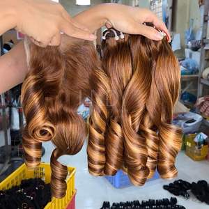 <b>Highlight</b> Color From 100% Vietnamese Hair Extensions Transparent Lace Closure With Bundles Bouncy - Product Image 2