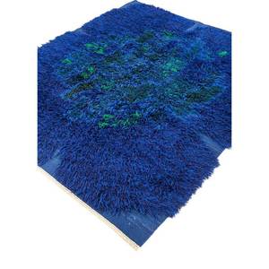 พรมขนสัตว์ถักมือสีน้ำเงิน Zuri รุ่น Paem-688 รูปทรงสี่เหลี่ยมผืนผ้า ขนาด 9x12 ฟุต ลายแบบนามธรรม สำหรับตกแต่งห้องนั่งเล่นวัยรุ่น ใช้ในห้องโถง - Product Image 2