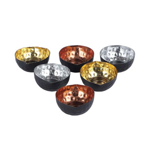 Rose Gold Color Gold and <b>Silver</b> Color Candle Holders With Hammered Design Iron Tabletop Decorative Candle Holder for Home - Product Image 2