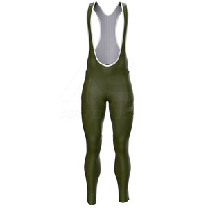 Cuissard de cyclisme vert olive pour homme, respirant, anti-humidité, long, en spandex et polyester, taille adulte, sans coutures - Product Image 2